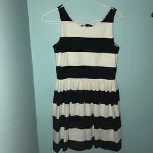 Black and White Horizontal Striped Dress
